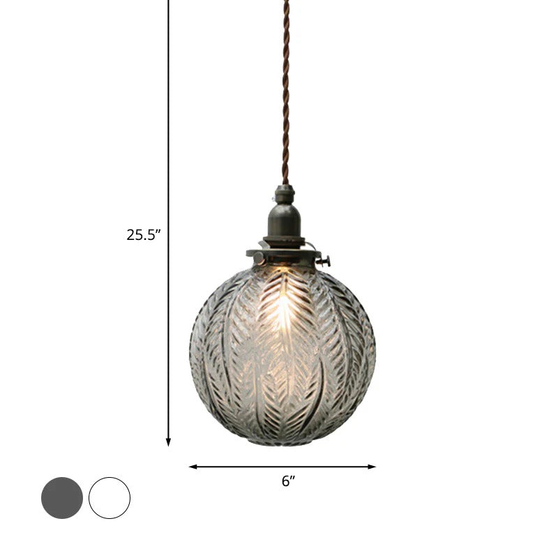 Glass Globe Pendant Light Colonial Hanging Design | Vexoria