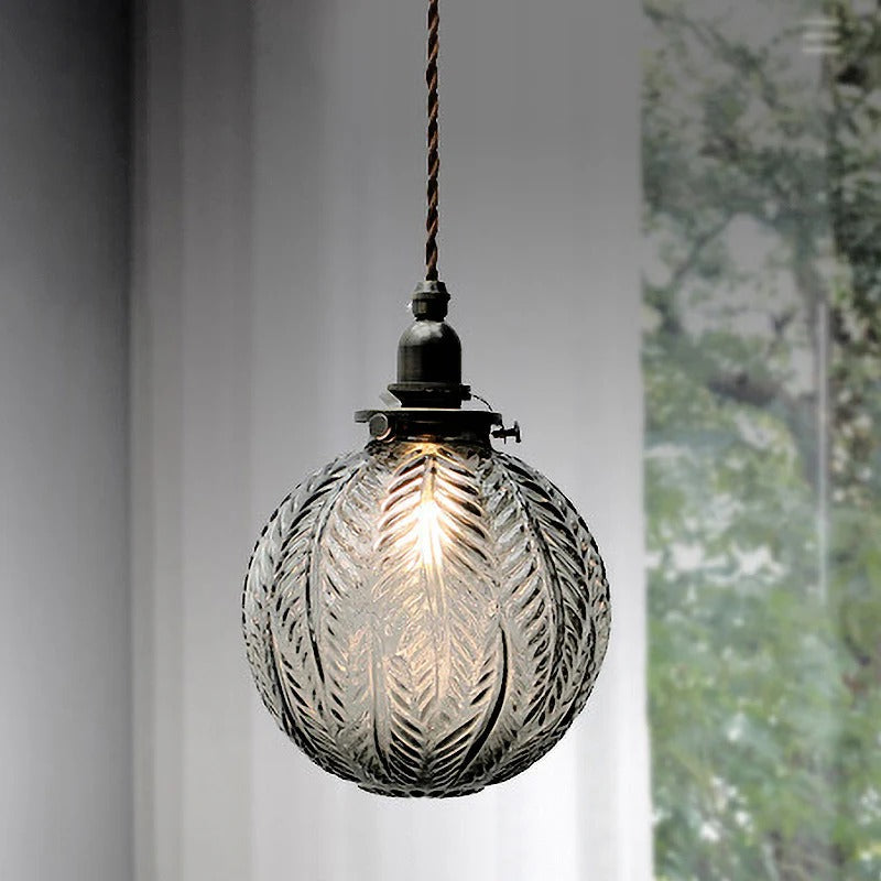Glass Globe Pendant Light Colonial Hanging Design | Vexoria