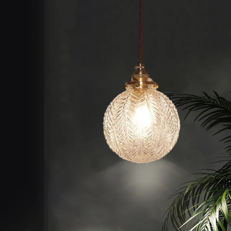 Glass Globe Pendant Light Colonial Hanging Design | Vexoria
