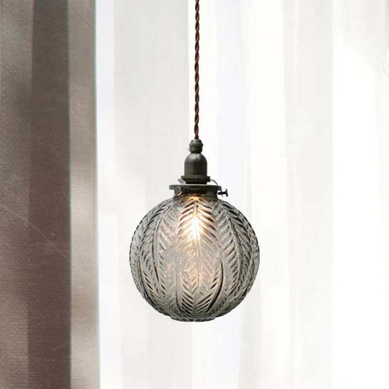 Glass Globe Pendant Light Colonial Hanging Design | Vexoria