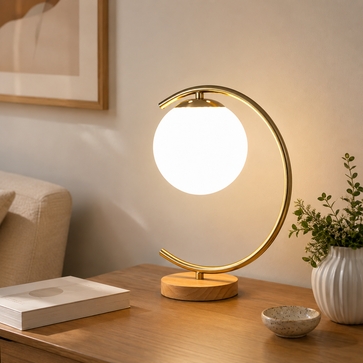 Glass Globe Table Lamp Modern Nordic Style | Torvune