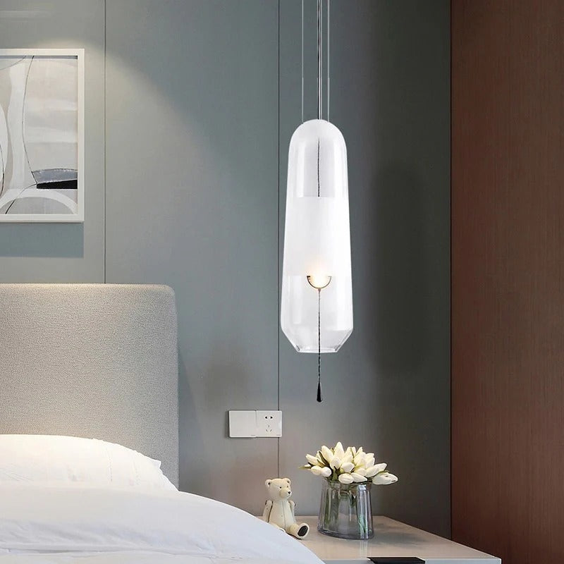 Glass Shade Pendant Light Modern Bedside Lighting | Zyvera