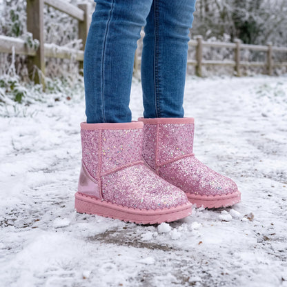 Glitter Ankle Snow Boots