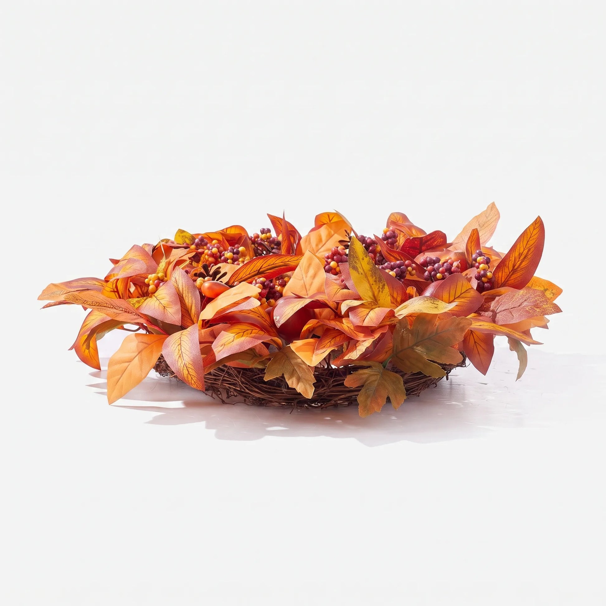 Halloween Fall Wreath Autumn Leaves Front Door Pumpkin Decoration