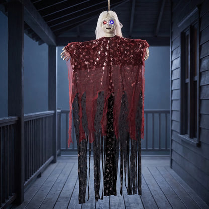 Halloween Hanging Ghost Decoration Scary Outdoor Porch with Light Up Eyes