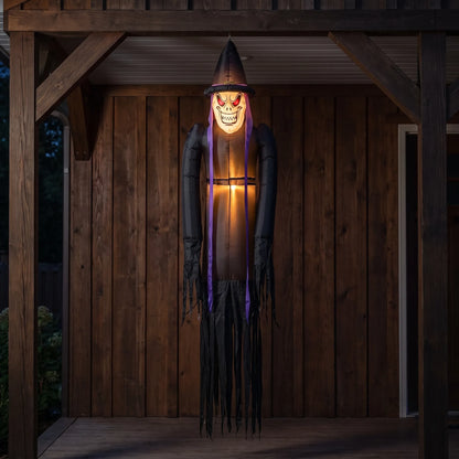 Halloween Inflatable Hanging Witch Light Up Outdoor Decoration