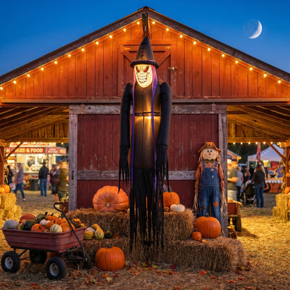 Halloween Inflatable Hanging Witch Light Up Outdoor Decoration