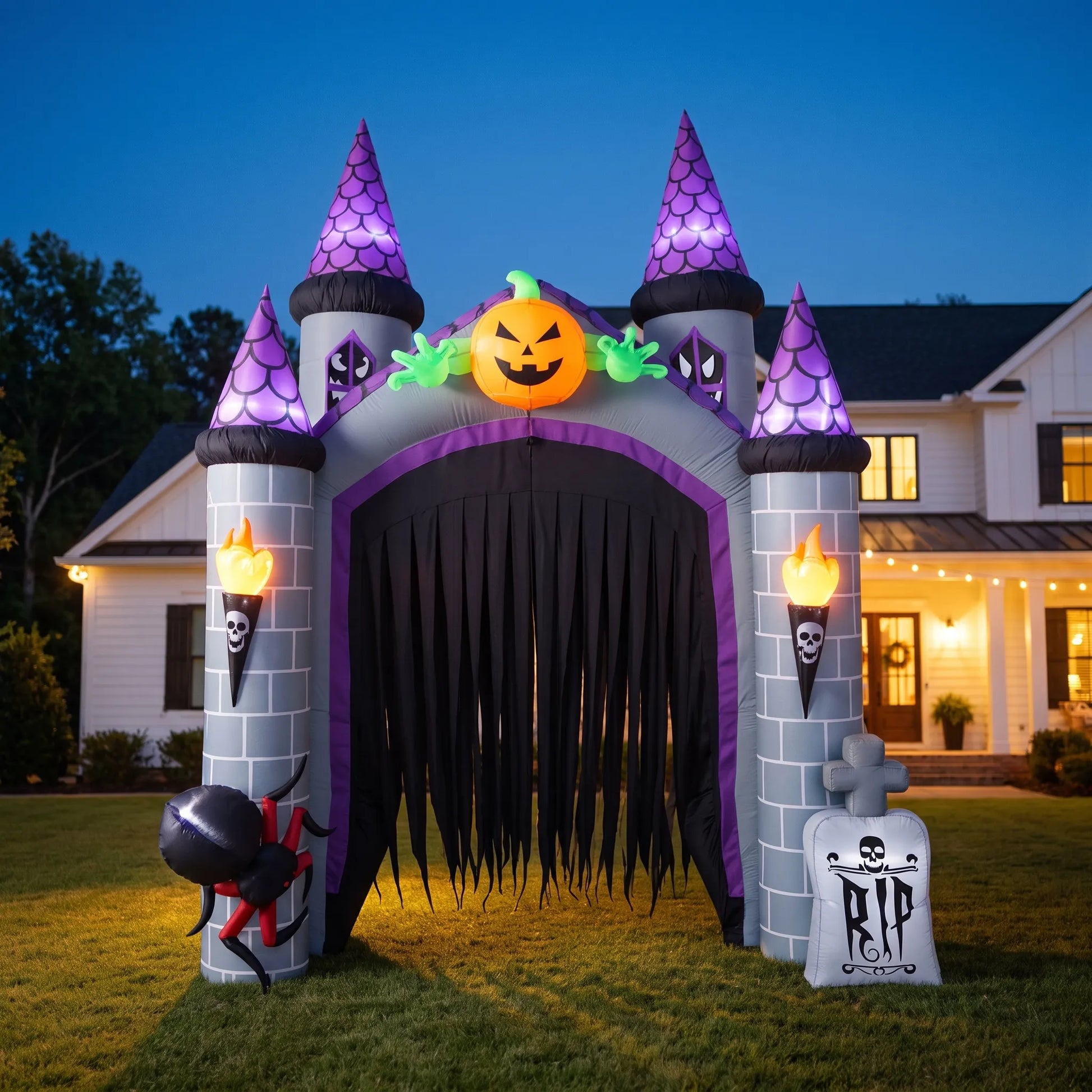 Halloween Inflatable Haunted House Walk Through Outdoor Yard Decoration