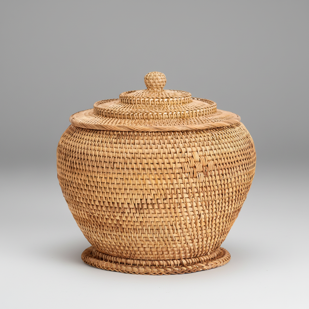 RusticBreeze | Handmade Rattan Storage Box with Lid