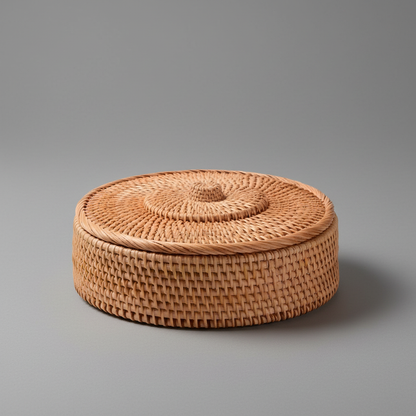 RusticBreeze | Handmade Rattan Storage Box with Lid