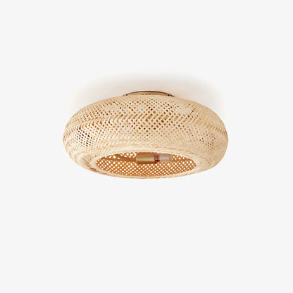 Handwoven Bamboo Scandinavian Ceiling Fan Light | Lumoria