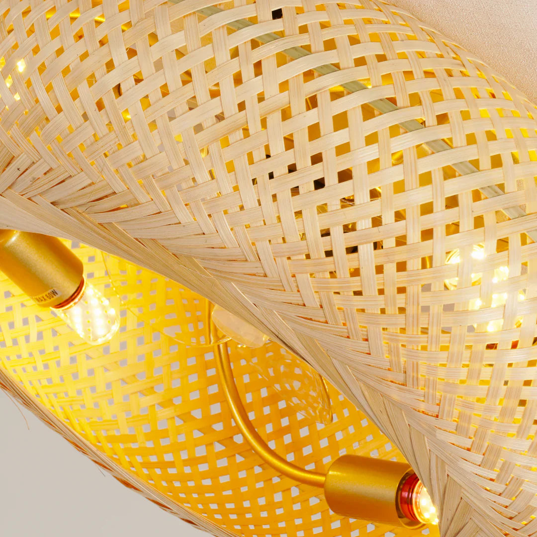 Handwoven Bamboo Scandinavian Ceiling Fan Light | Lumoria