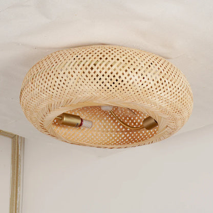 Handwoven Bamboo Scandinavian Ceiling Fan Light | Lumoria