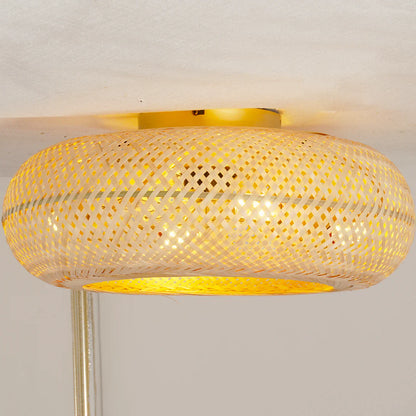 Handwoven Bamboo Scandinavian Ceiling Fan Light | Lumoria