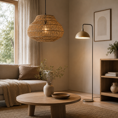 Handwoven Rattan Pendant Light for Boho Japandi Spaces | Orvella