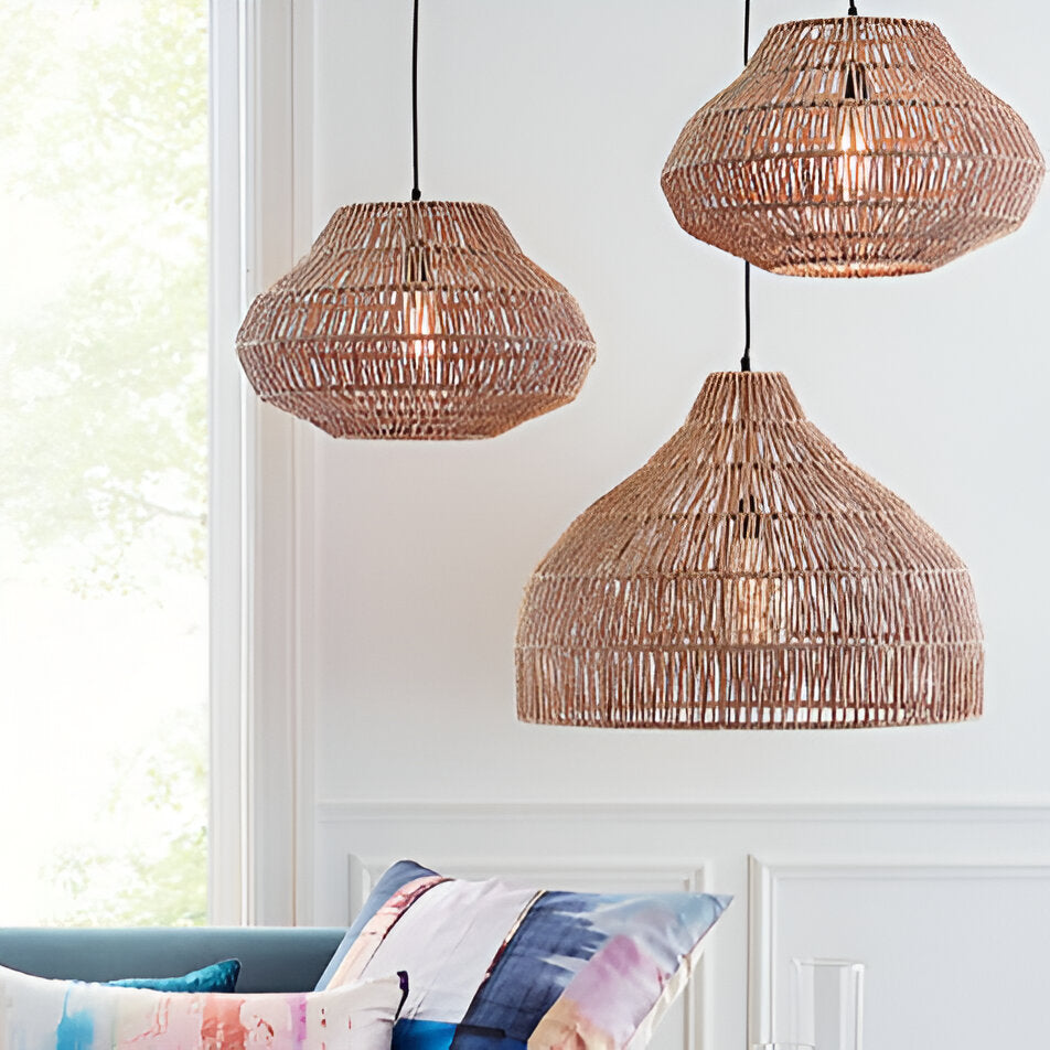 Handwoven Rattan Pendant Light for Boho Japandi Spaces | Orvella