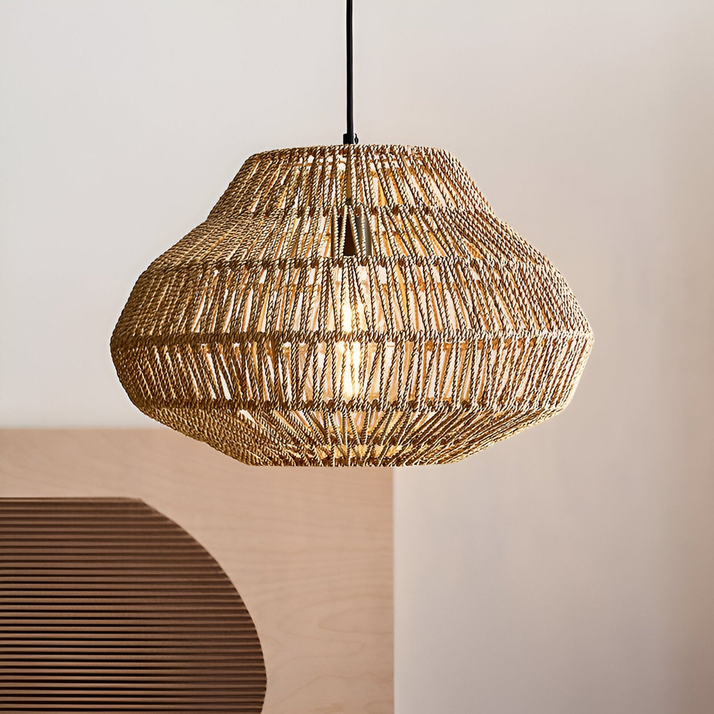 Handwoven Rattan Pendant Light for Boho Japandi Spaces | Orvella