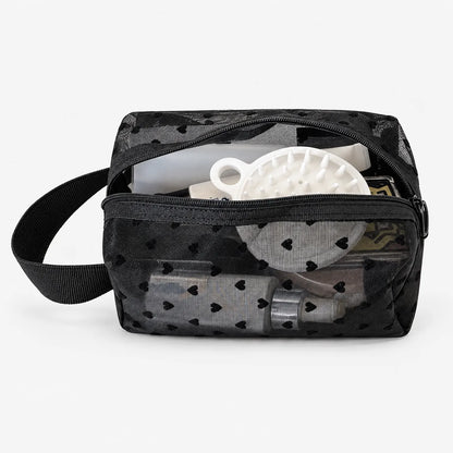Heart Pattern Cosmetic Organizer Bag