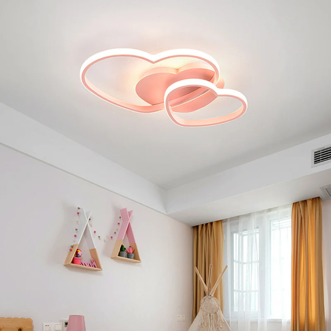 Heart Shaped LED Ceiling Light for Girls Room | Glowria