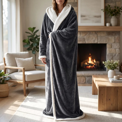 Heated Blanket Robe with Sleeves and 8 Heat Settings