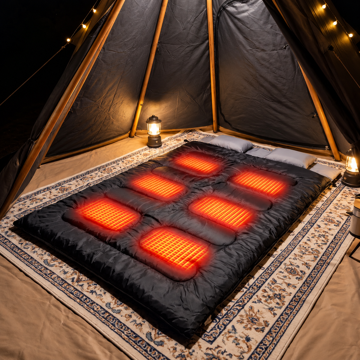 Heated Blanket for Camping with Adjustable Heat Settings