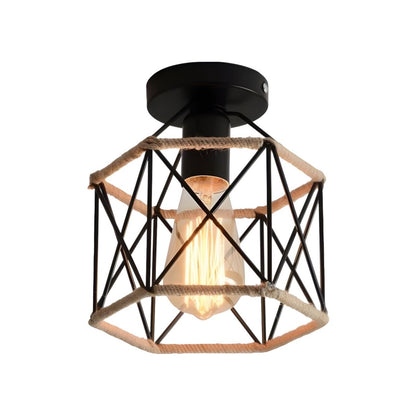 Hexagon Metal Rope Industrial Style Ceiling Light | Candelux