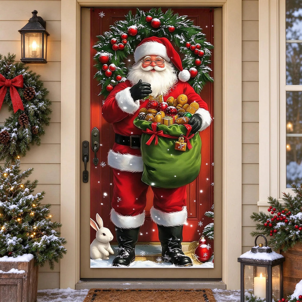 Holiday Christmas Entry Door Cover