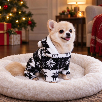 Hooded Dog Christmas Pajama Jumpsuit
