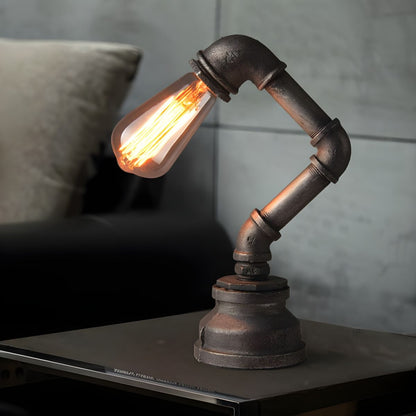 Industrial Bronze Table Lamp With Exposed Bulb Design | Quavrix