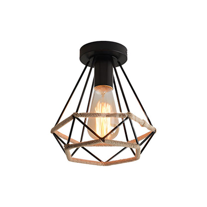 Industrial Diamond Rope Semi Flush Ceiling Light | Cagelo