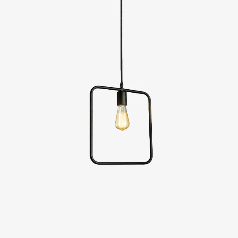 Industrial Metal Frame Pendant Light with Adjustable Height | Velqora