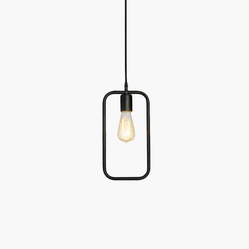 Industrial Metal Frame Pendant Light with Adjustable Height | Velqora