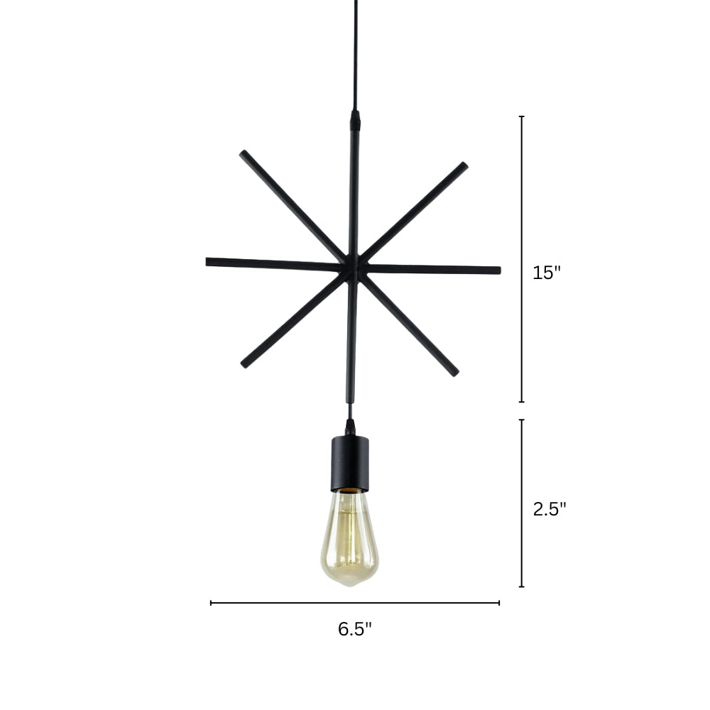 Industrial Metal Frame Pendant Light with Adjustable Height | Velqora