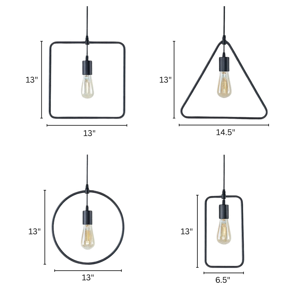 Industrial Metal Frame Pendant Light with Adjustable Height | Velqora