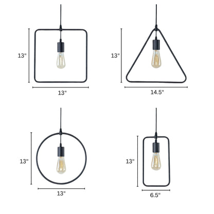 Industrial Metal Frame Pendant Light with Adjustable Height | Velqora