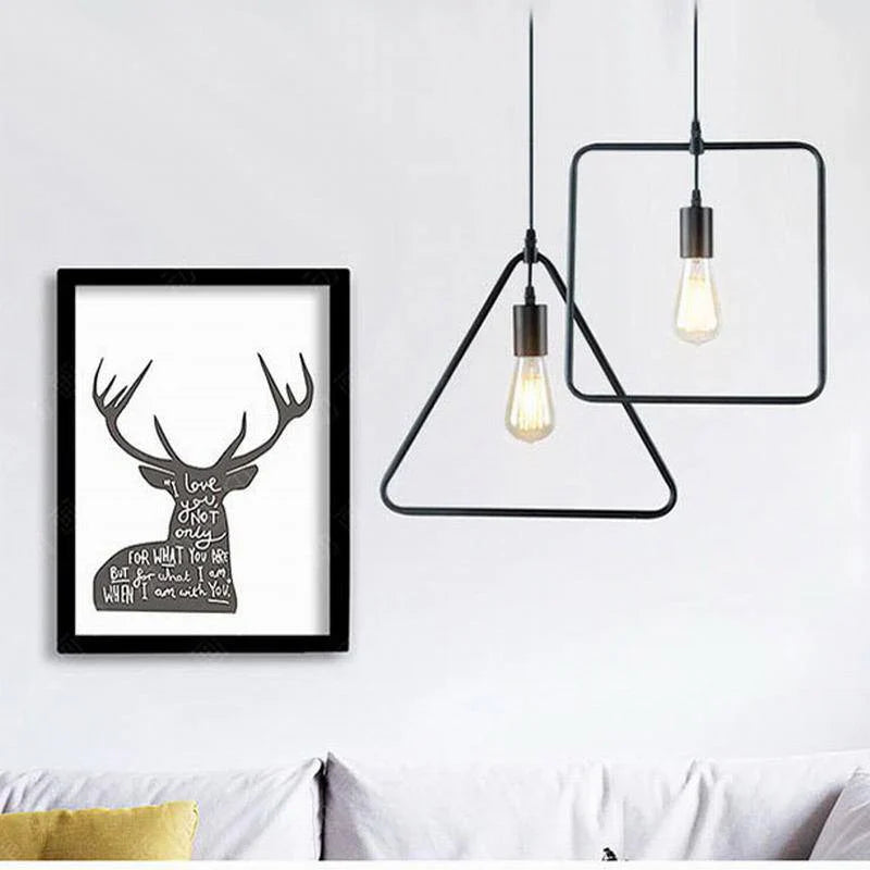 Industrial Metal Frame Pendant Light with Adjustable Height | Velqora