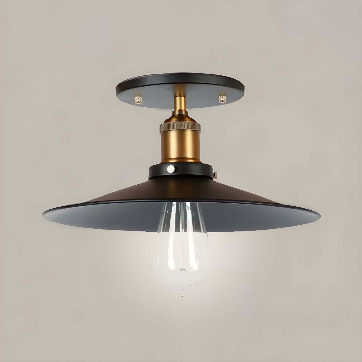 Industrial Metal Retro Semi Flush Ceiling Light | Luxiron