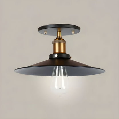 Industrial Metal Retro Semi Flush Ceiling Light | Luxiron