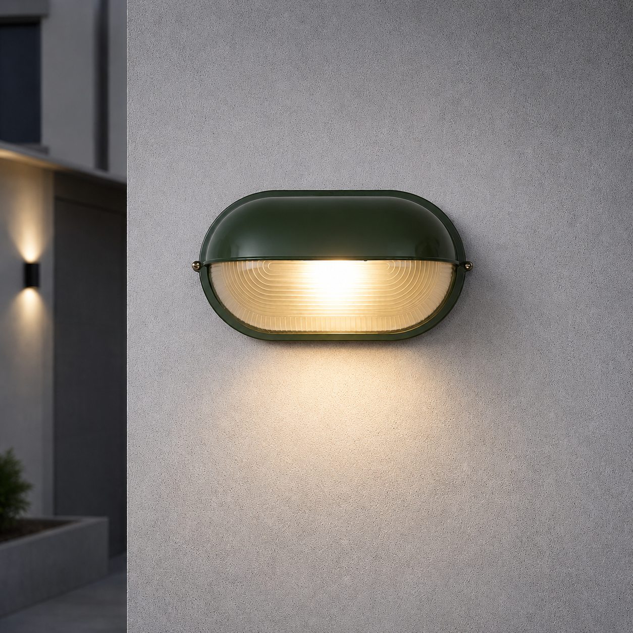 Industrial Metal Ribbed Glass Outdoor Wall Light | Lumavex