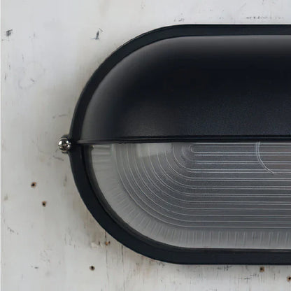 Industrial Metal Ribbed Glass Outdoor Wall Light | Lumavex