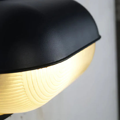 Industrial Metal Ribbed Glass Outdoor Wall Light | Lumavex