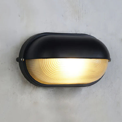 Industrial Metal Ribbed Glass Outdoor Wall Light | Lumavex