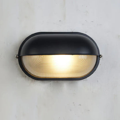 Industrial Metal Ribbed Glass Outdoor Wall Light | Lumavex