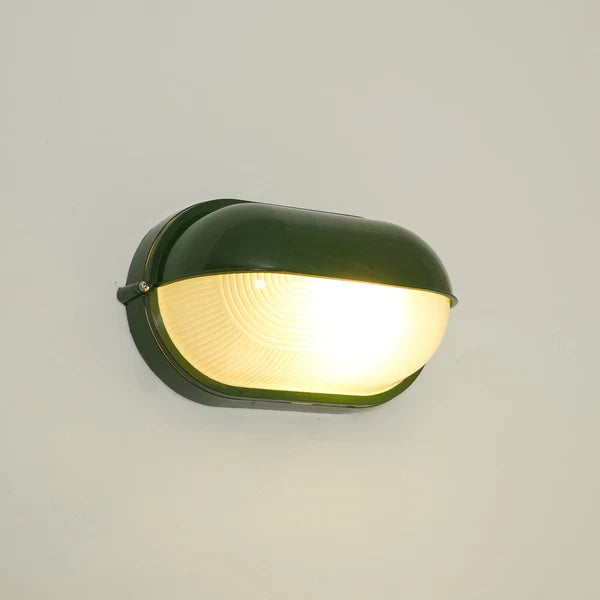 Industrial Metal Ribbed Glass Outdoor Wall Light | Lumavex