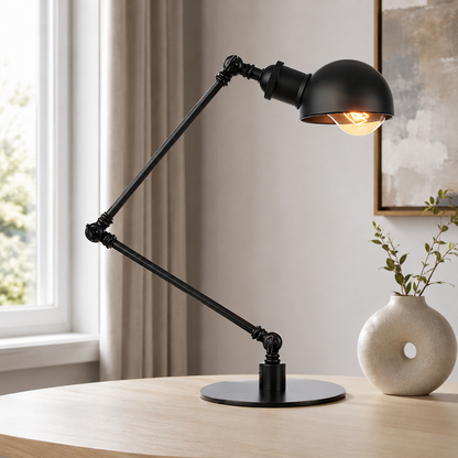 Industrial Retro Table Lamp with Adjustable Arm | Nexvian