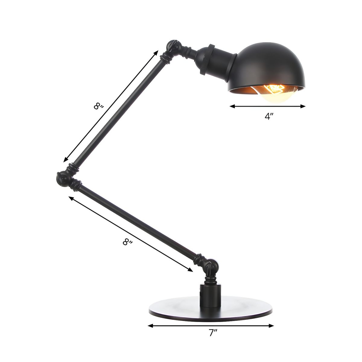 Industrial Retro Table Lamp with Adjustable Arm | Nexvian