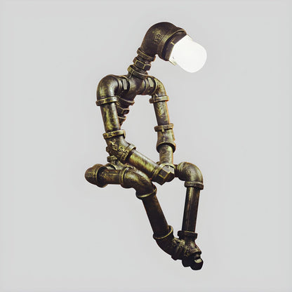 Industrial Robot Table Lamp in Antique Bronze Metal | Vexlora
