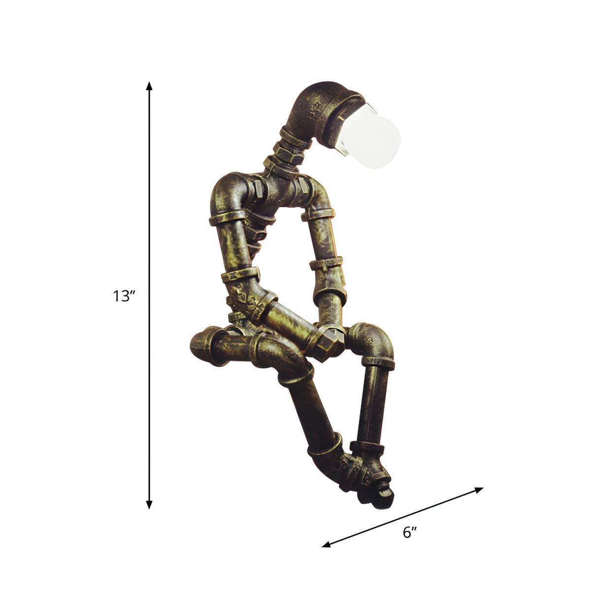 Industrial Robot Table Lamp in Antique Bronze Metal | Vexlora