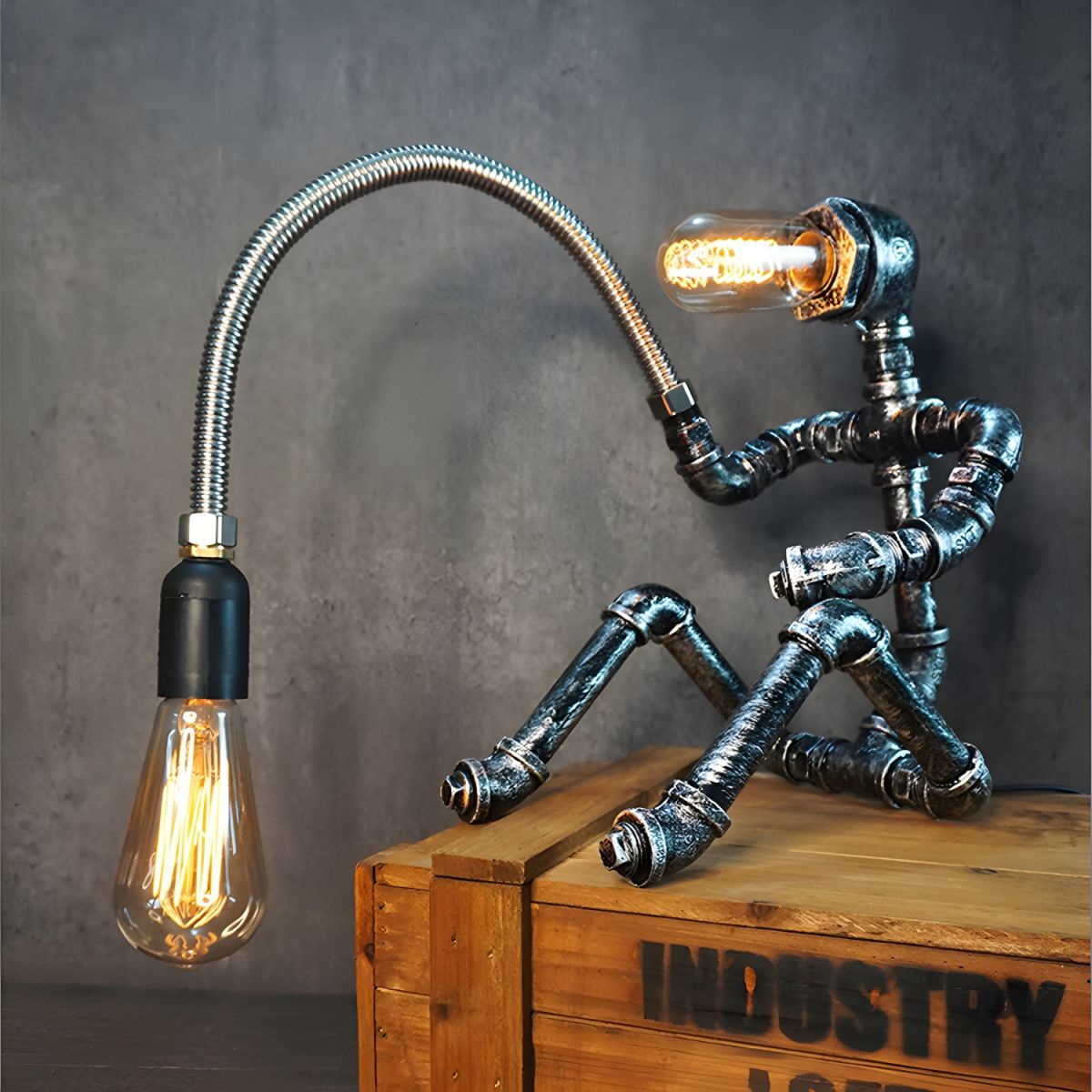 Industrial Steampunk Metal Table Lamp Design | Zorveta