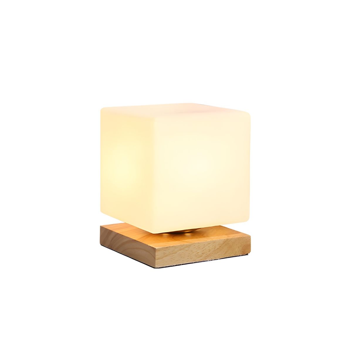 Industrial Table Lamp with Glass Square Shade | Tervano
